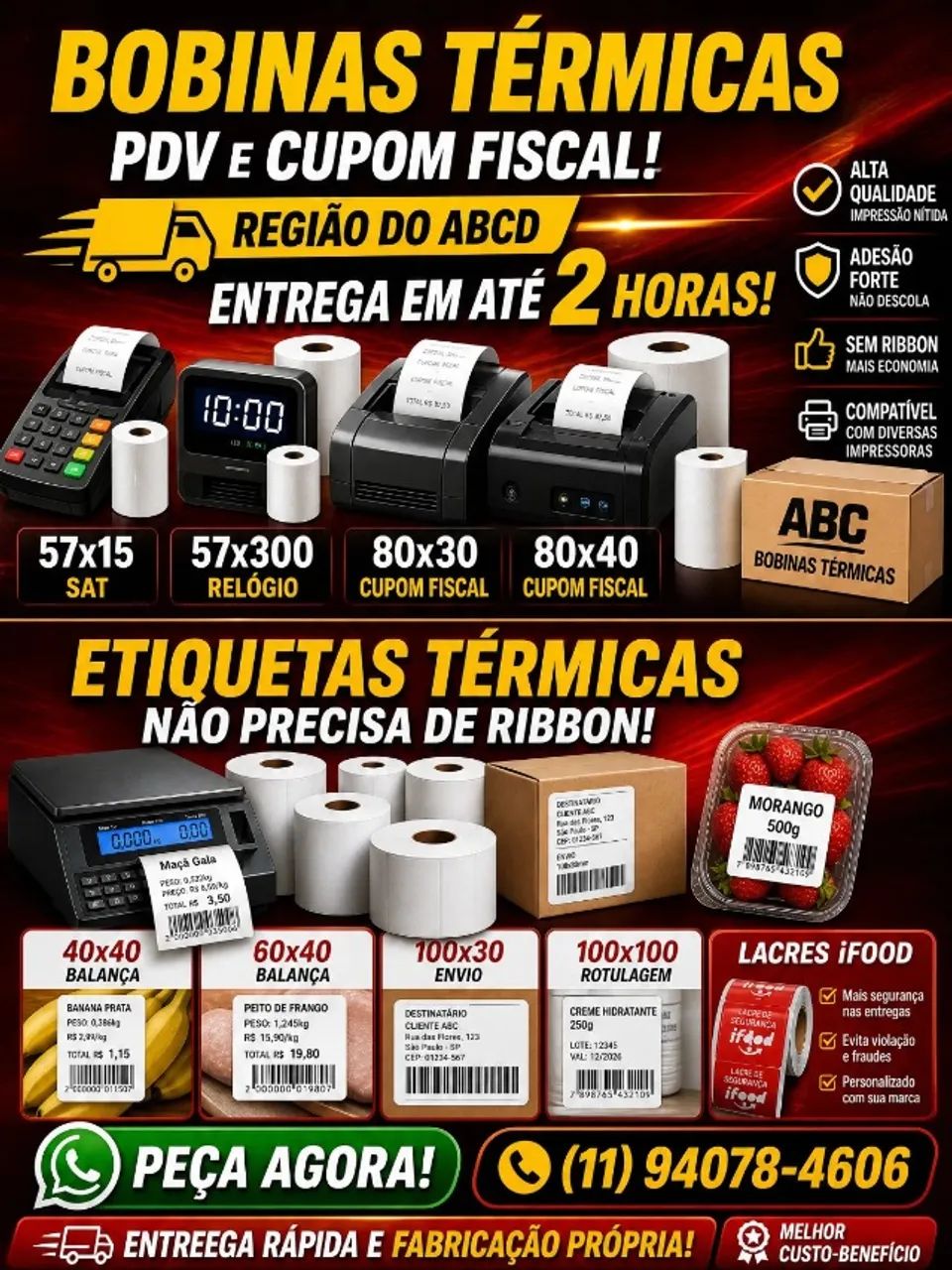 Bobinas e Etiquetas Termicas Direto da Fabrica  - Foto 2