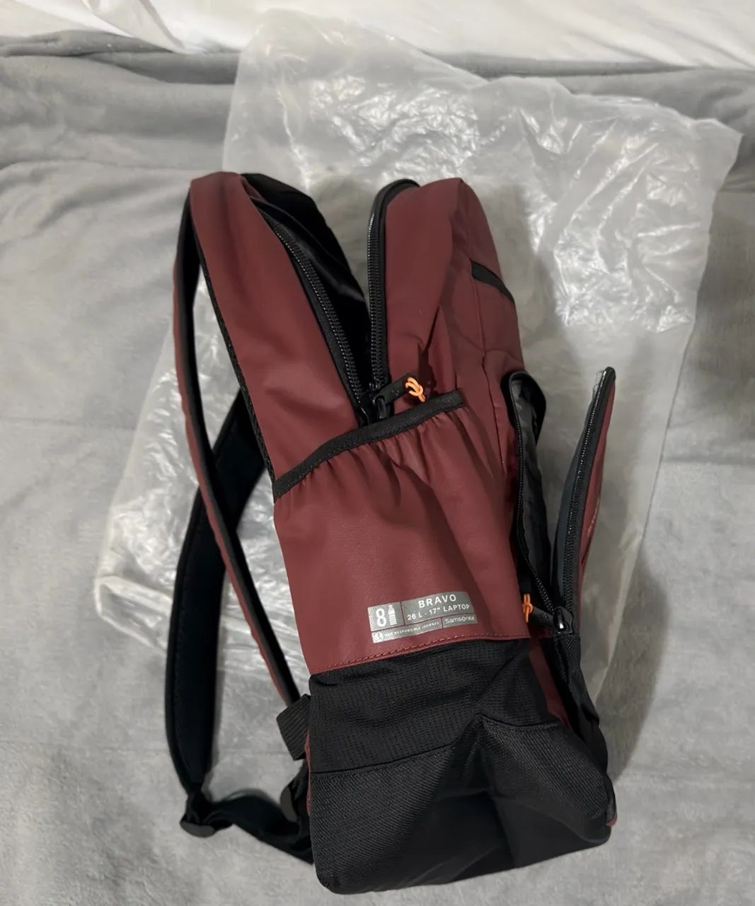 Mochila Samsonite Bordô - Nunca usada  - Foto 5