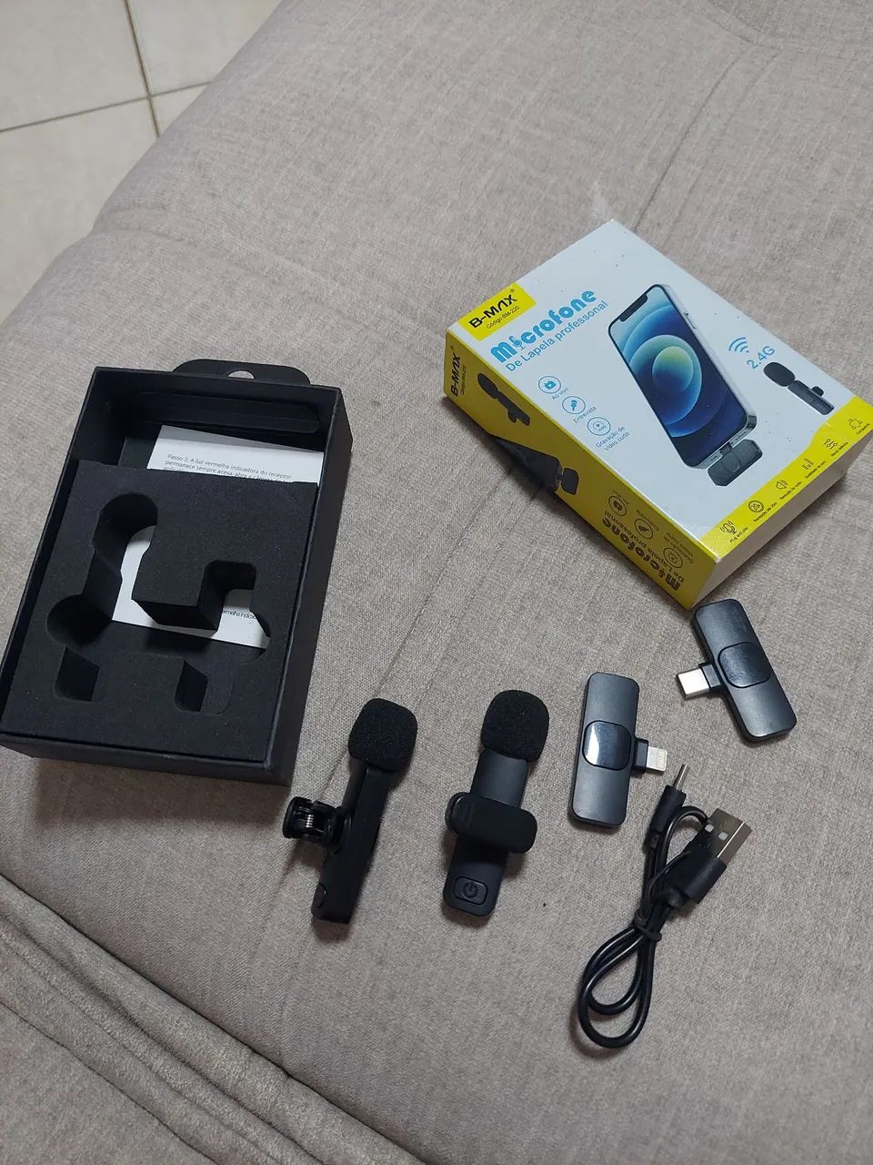 Microfone de lapela para iPhone e Android 