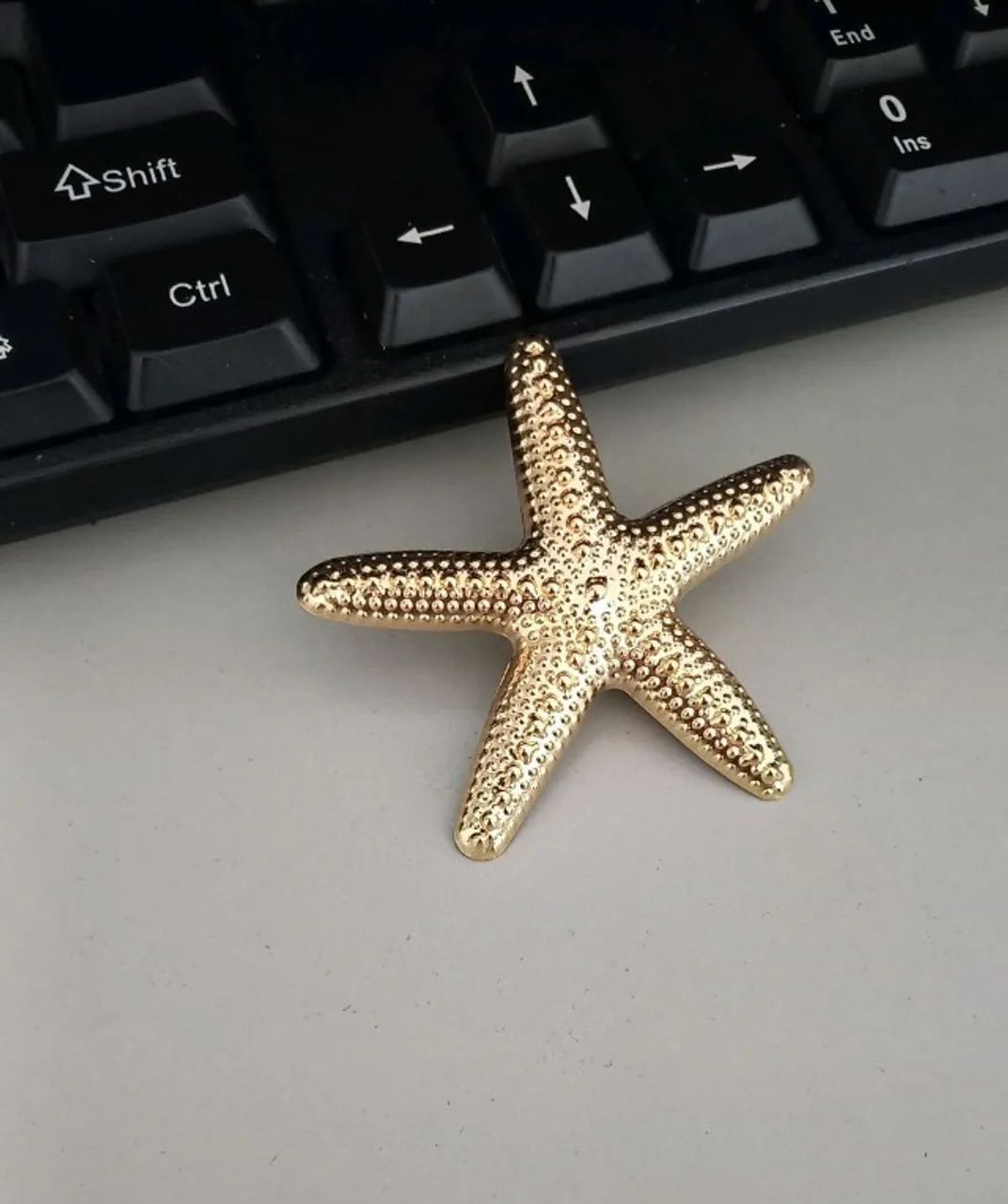 Broche de Estrela do Mar Dourado (novo) - Foto 4