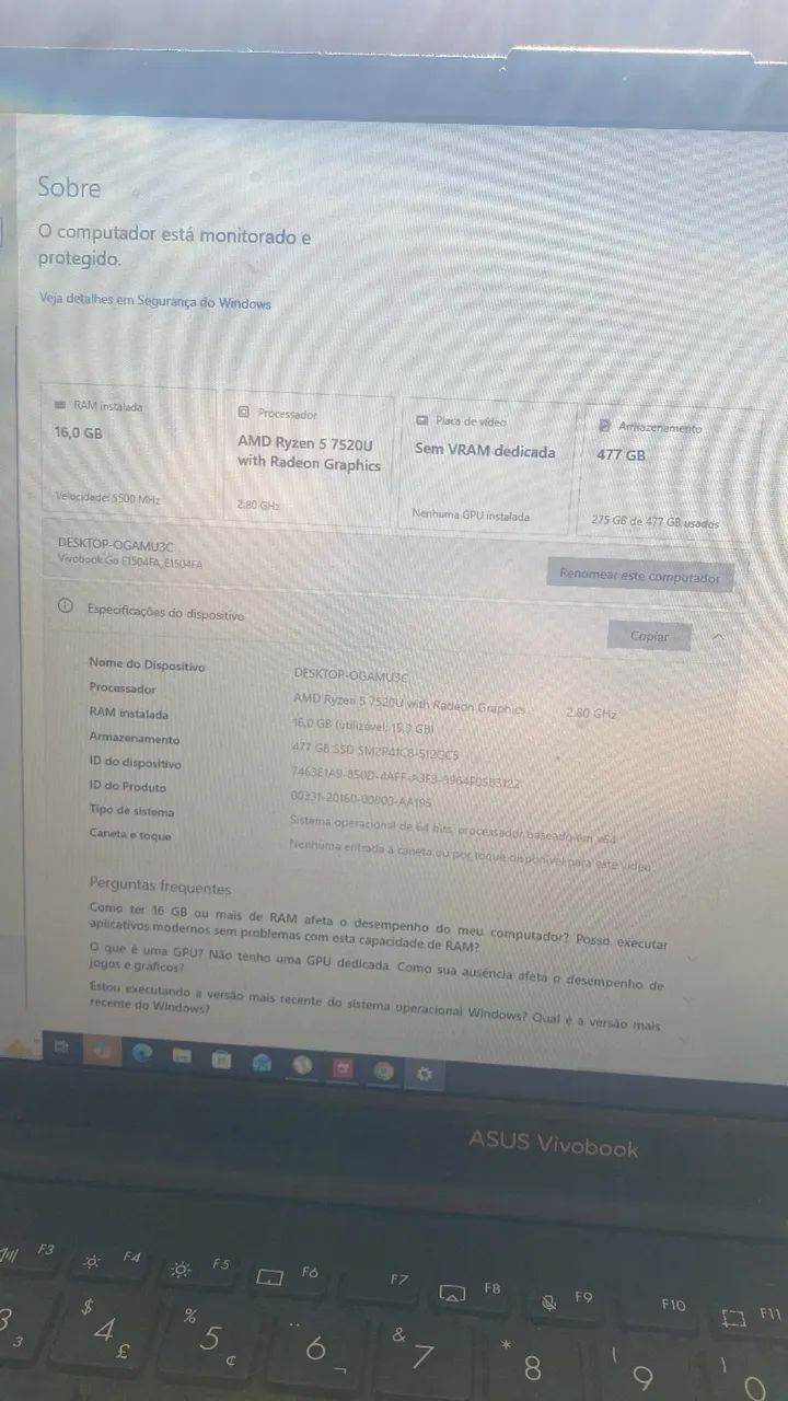 Notebook ASUS VivoBook GO15| 16GB DE RAM| Ryzen 7 - Foto 4