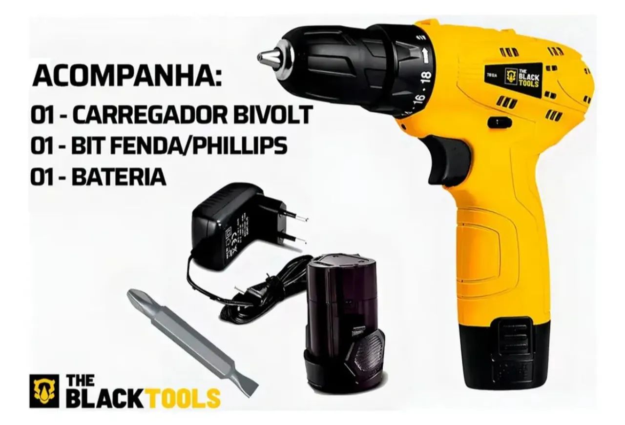 PARAFUSADEIRA/FURADEIRA 12v A BATERIA 100% NOVA! - Foto 4