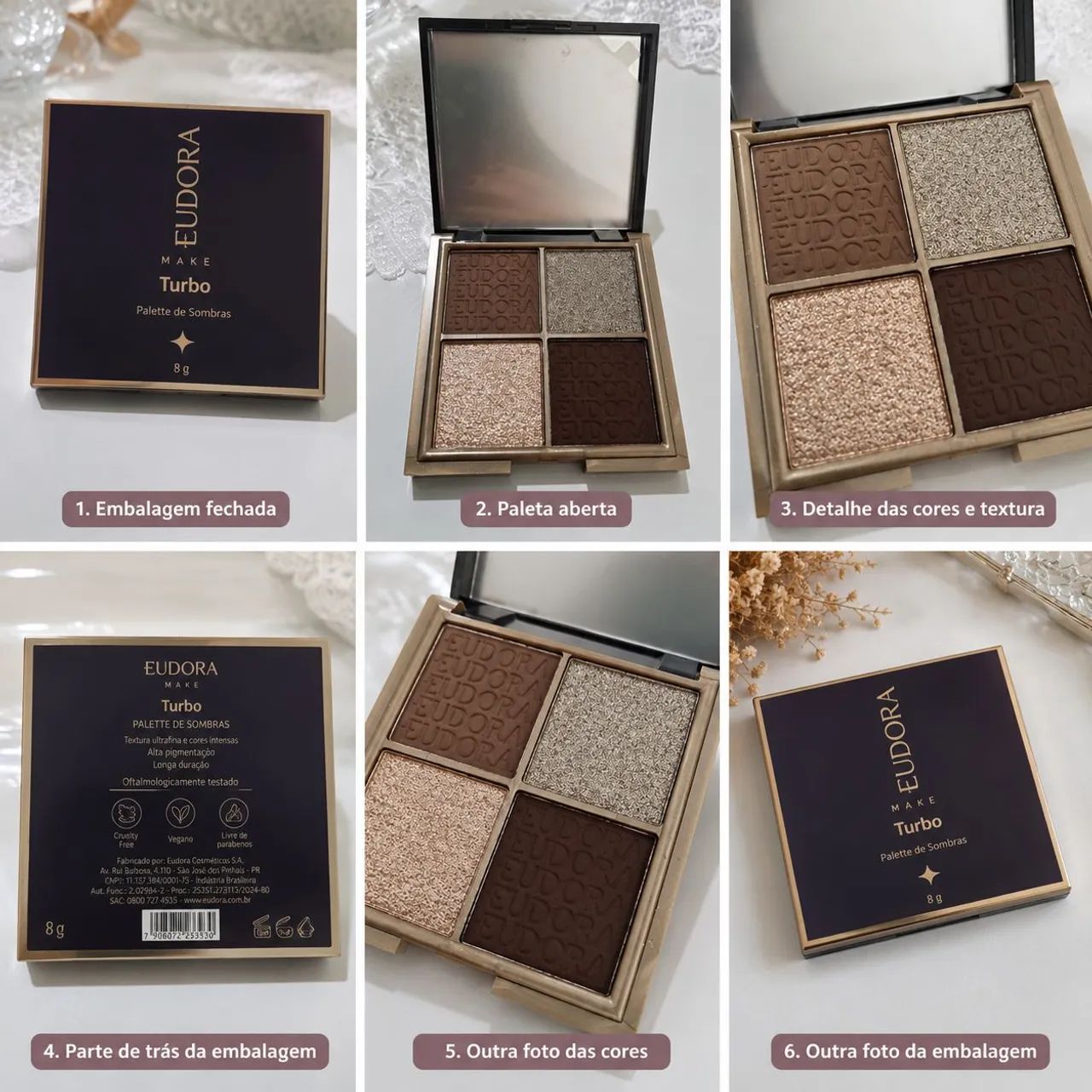 Paleta de Sombras Eudora Make Turbo 8g