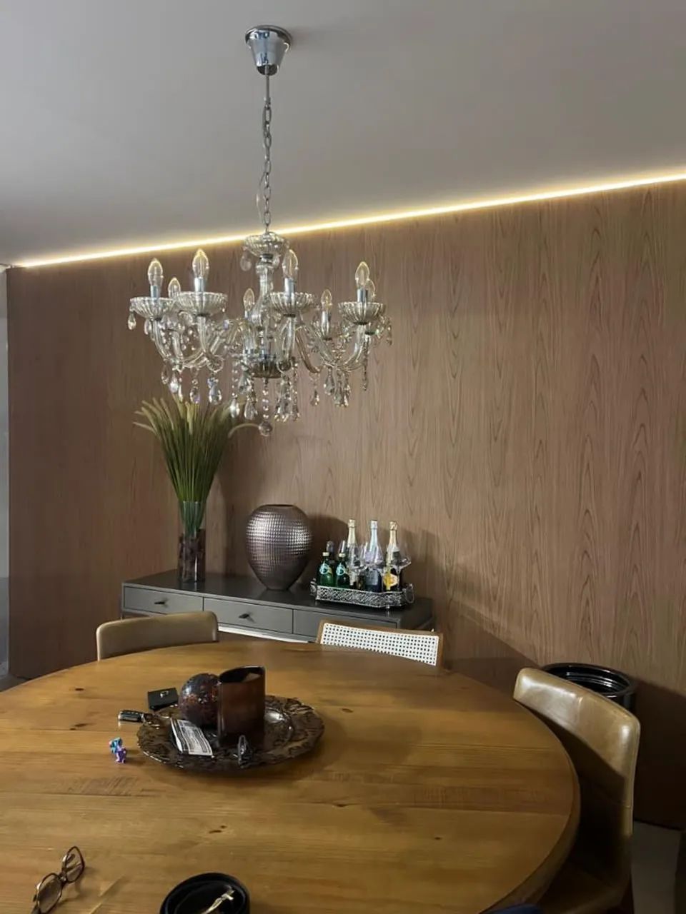 Vendo lustre todo em cristal, cor champagne  - Foto 2