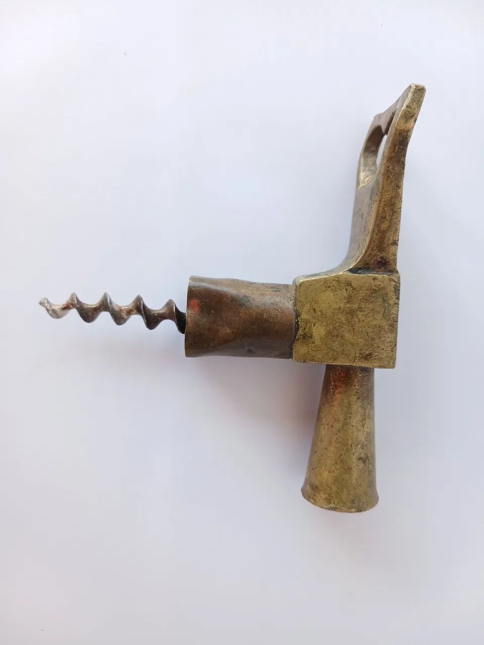 Saca-Rolhas Antigo em Latão Maciço 3 em 1 | Abridor Vintage para Vinho e Garrafas - Foto 2