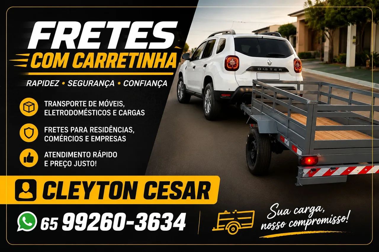 R$ 130,00 Fretes - região de Várzea grande e Cuiabá
