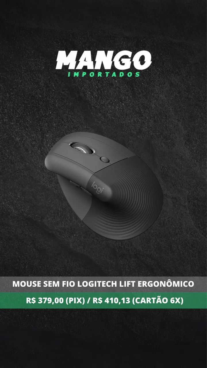 Mouse Sem Fio Logitech Lift Ergonômico Grafite  - Foto 3