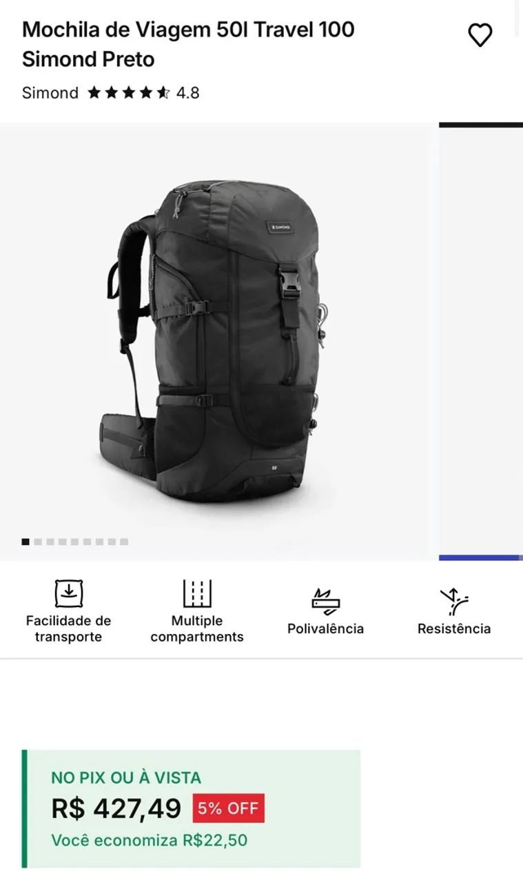 MOCHILA DE TREKKING SIMOND 50 LITROS  - Foto 2