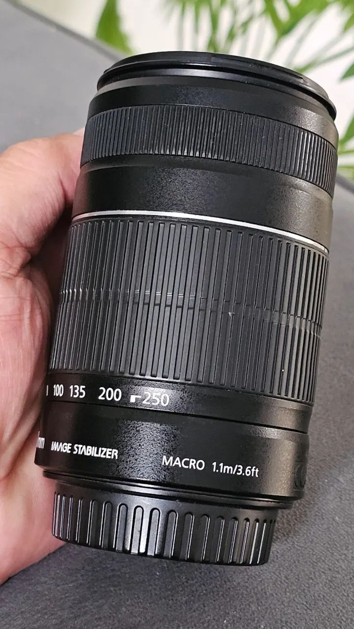 LENTE CANON EFS 55-250MM IS II LIMPA, SEMI NOVA 