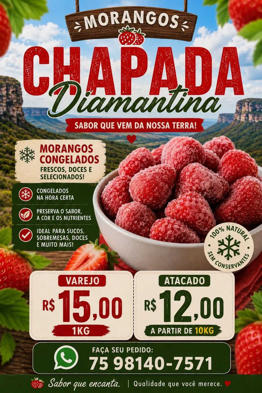Morangos Congelados do NORDESTE