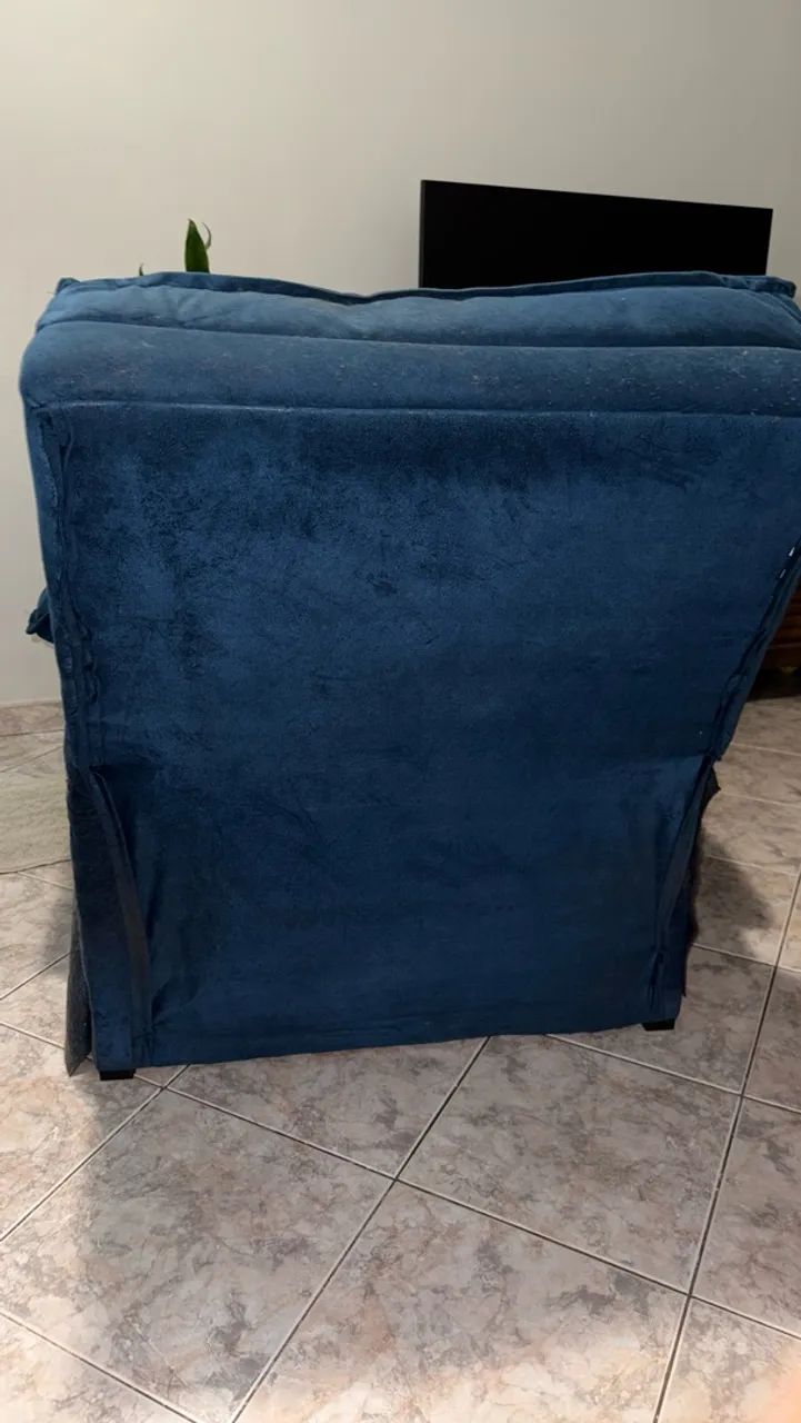 Poltrona azul reclinável  - Foto 3