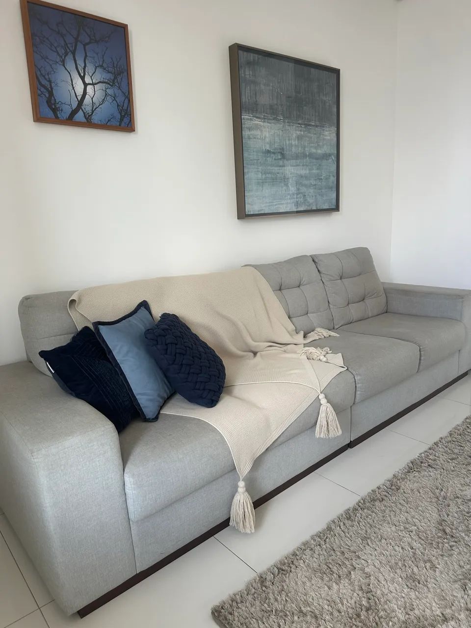 Vendo sofá linho 3 metros  - Foto 3