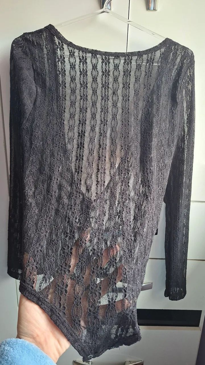 Body de tule rendado 