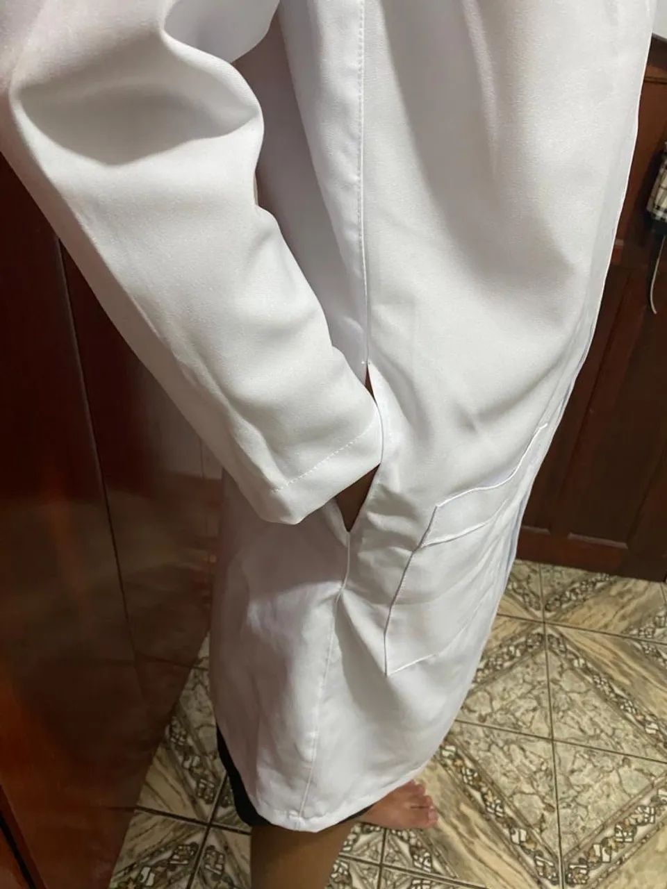 Jaleco Branco Masculino Oxford Tamanho M - Foto 2