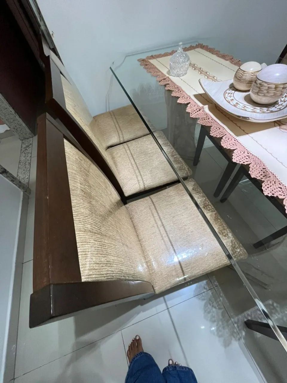 Mesa de jantar retangular 6 cadeiras  - Foto 3