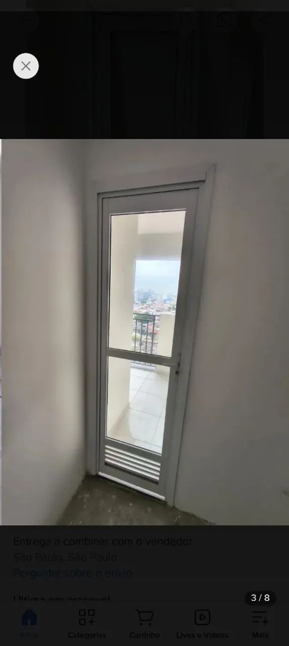 Porta alumínio  branco com vidro - Foto 2