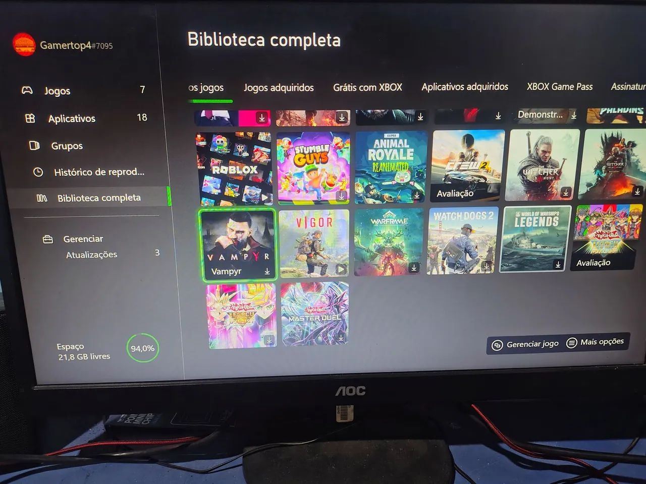 Xbox One S, com controle original. - Foto 5