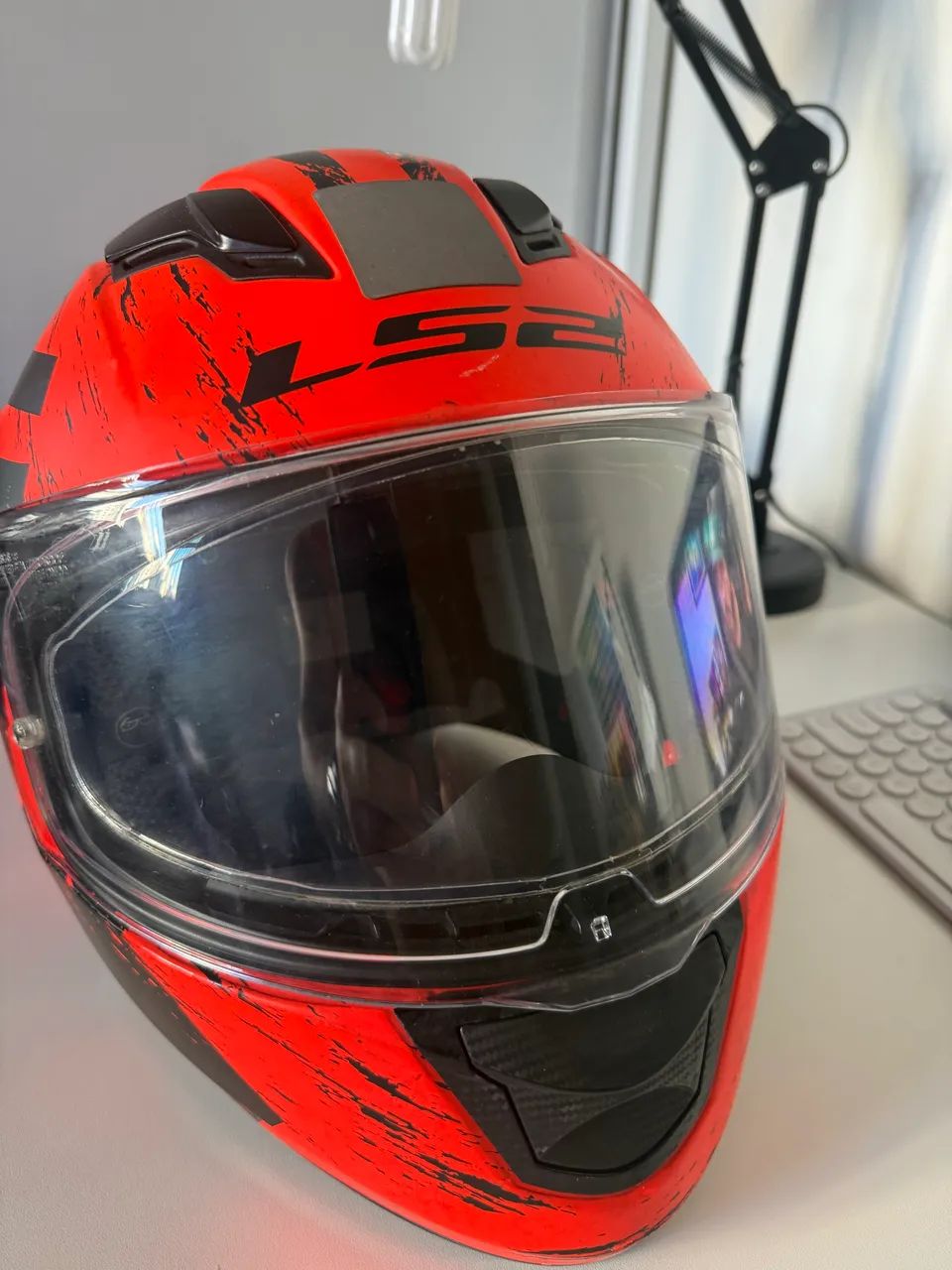 Capacete LS2 Laranja com pinlock - Foto 4