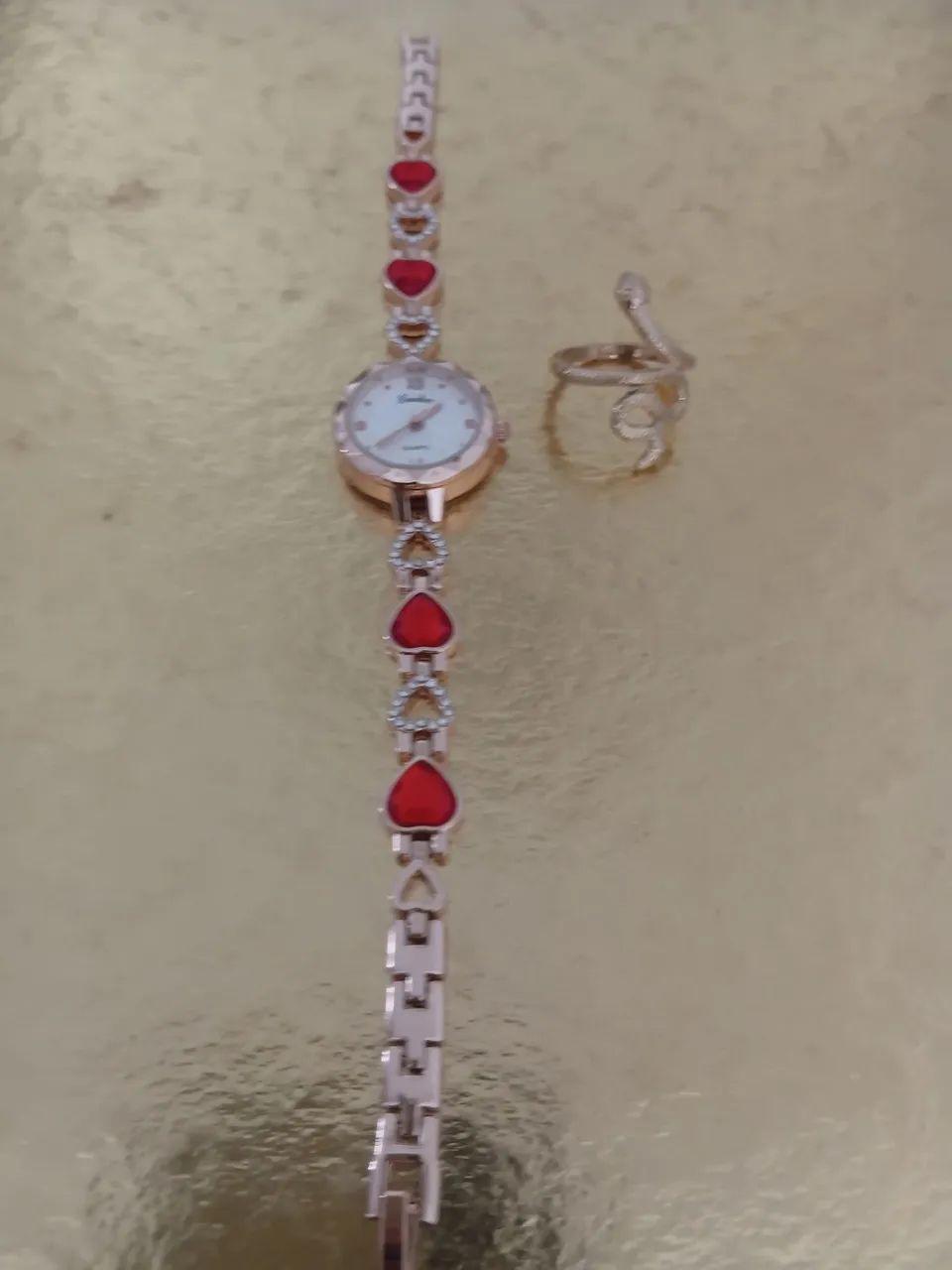 RELÓGIO COM PEDRA DE DIAMANTE MAIS ANEL GRÁTIS  - Foto 3