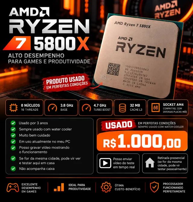 PROCESSADOR AMD RYZEN 7 5800X