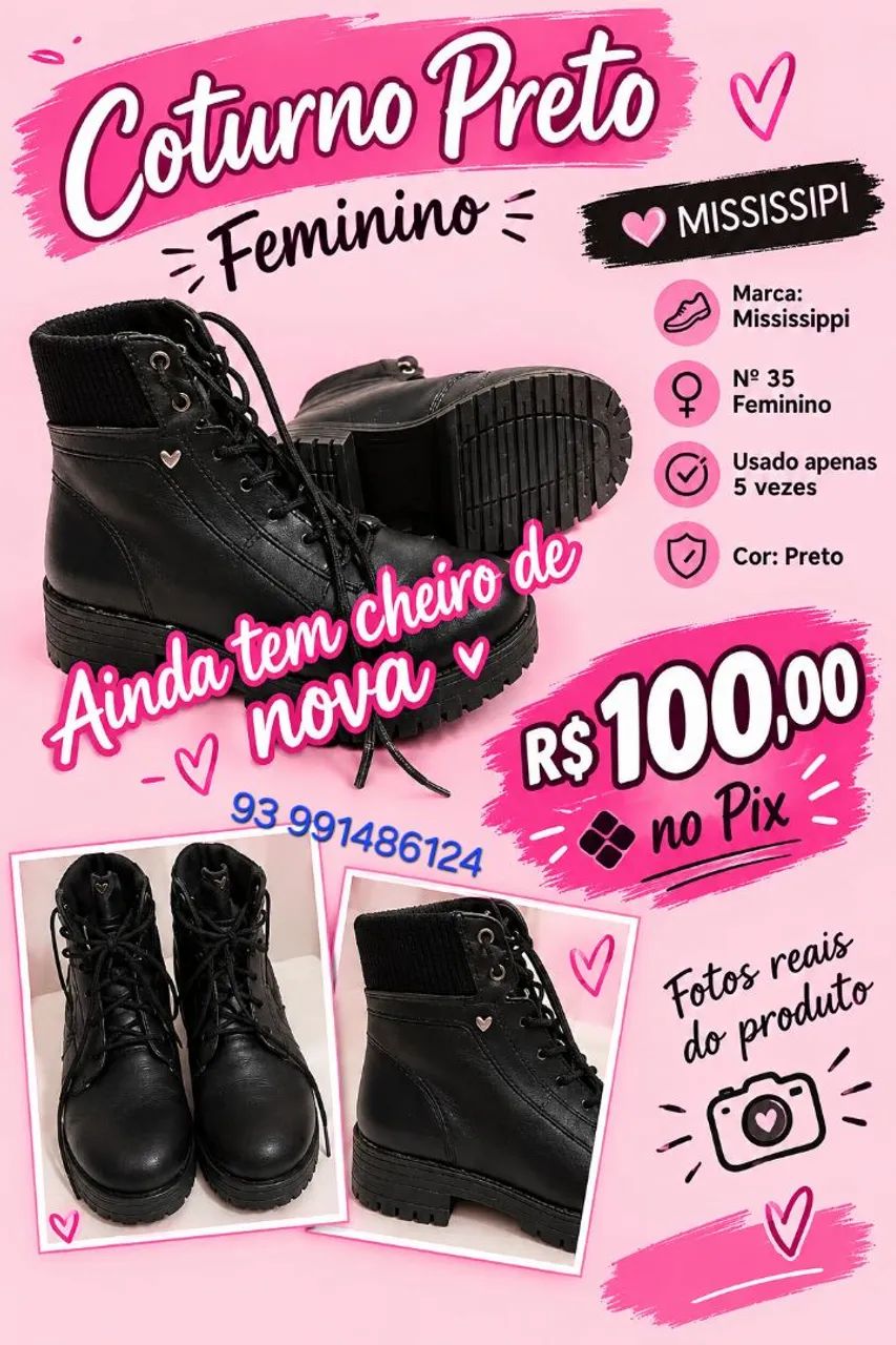 Coturno missisipi preto