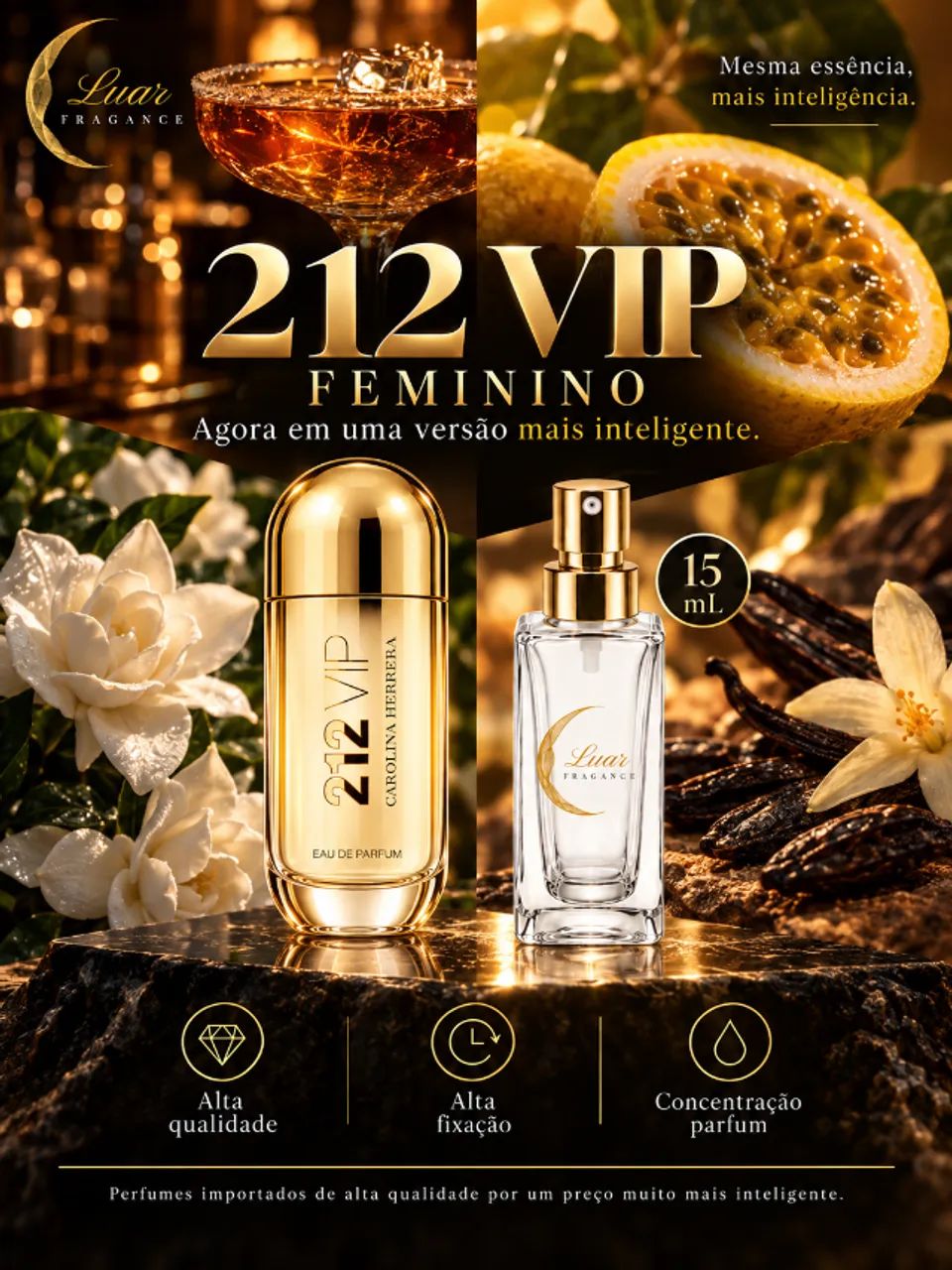 Perfume Feminino 15 mL de Alta Qualidade, alta projeção e fixação - Foto 3