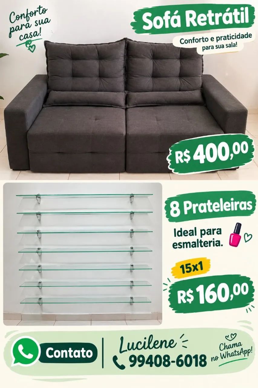 Prateleiras de vidro 15 X 1