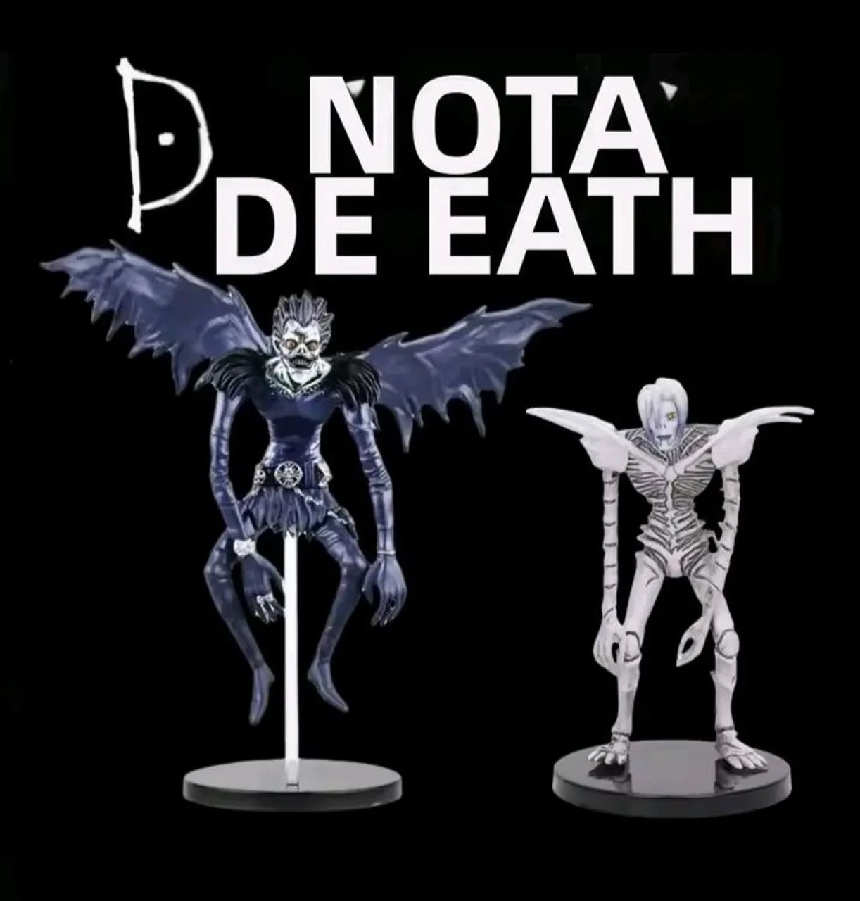 Boneco estatueta Anime Death Note Tem e Ryuk em Pvc