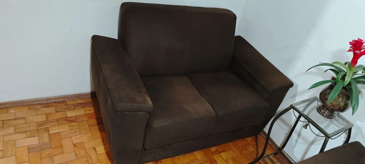 Sofás 2 e 3 Lugares Suede Marrom - Completo com Almofadas de brinde - Foto 4