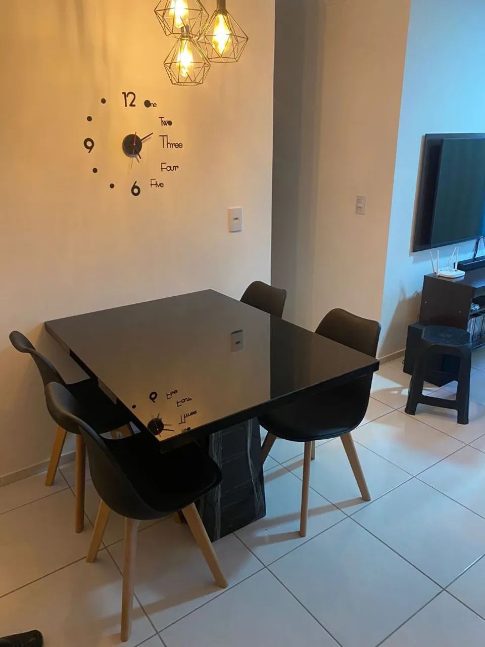 Mesa de Jantar Retangular Luxo 100%Mdf com vidro Laqueado  - Foto 5
