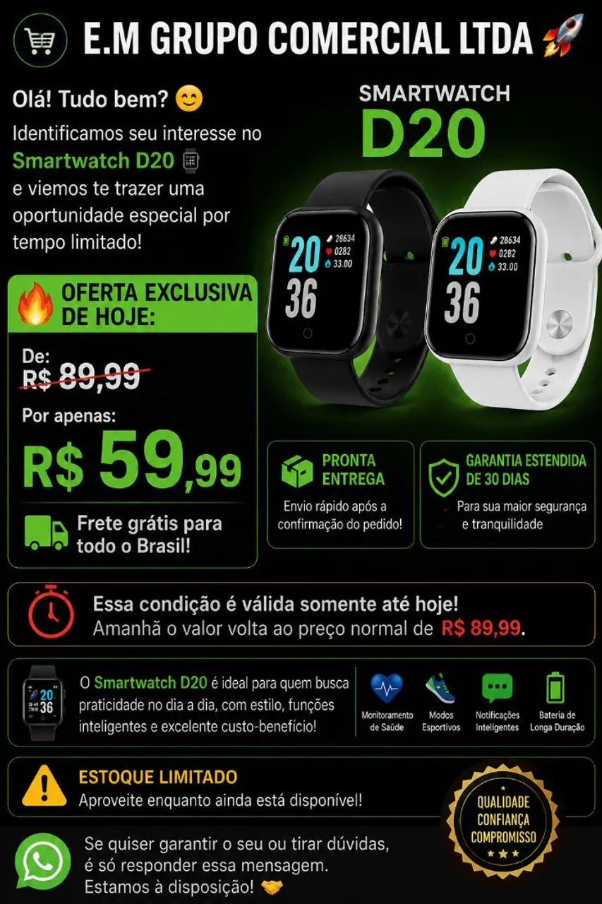 ? SMARTWATCH PREMIUM | SUPER DESCONTO IMPERDÍVEL ?