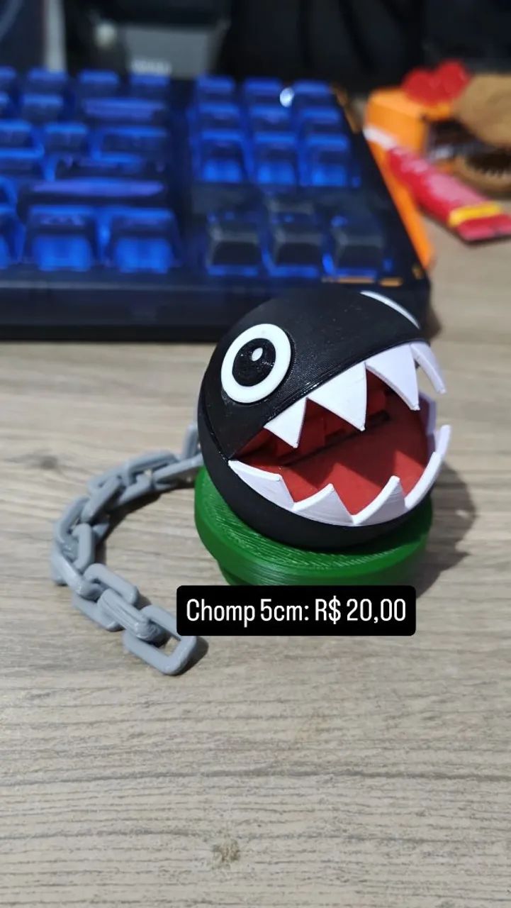 Boneco Action Figure Chomp Mario 5cm