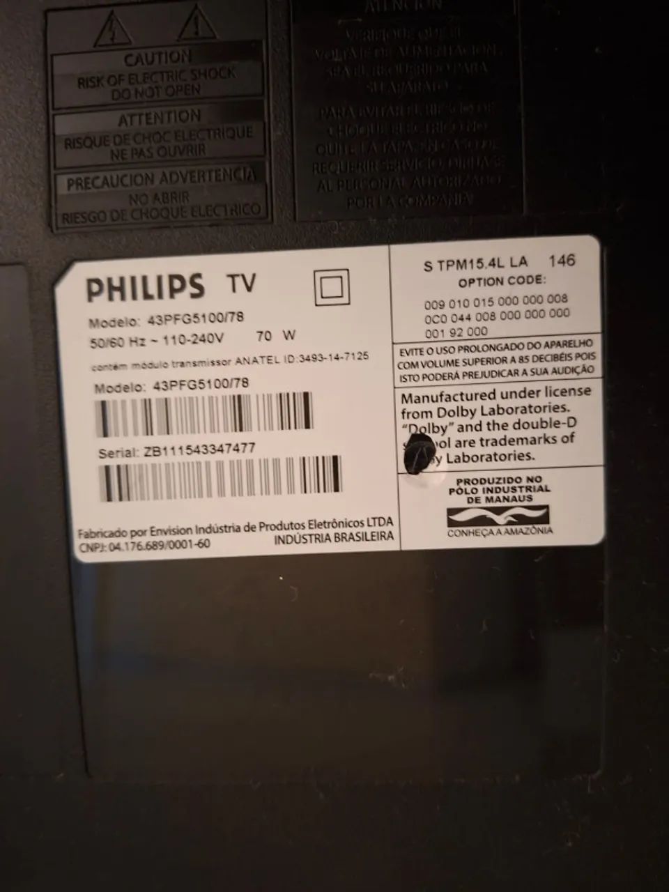 TV PHILIPS 43 - COM DEFEITO - Leia descrição - Foto 4