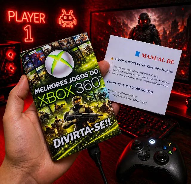 HD 500GB Para Xbox 360 - Os Melhores Jogos em Um Só Lugar! - Jogos
