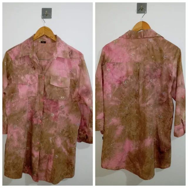 Chemise Feminina Roseada Manga Longa Telúria Tam. G - Foto 2