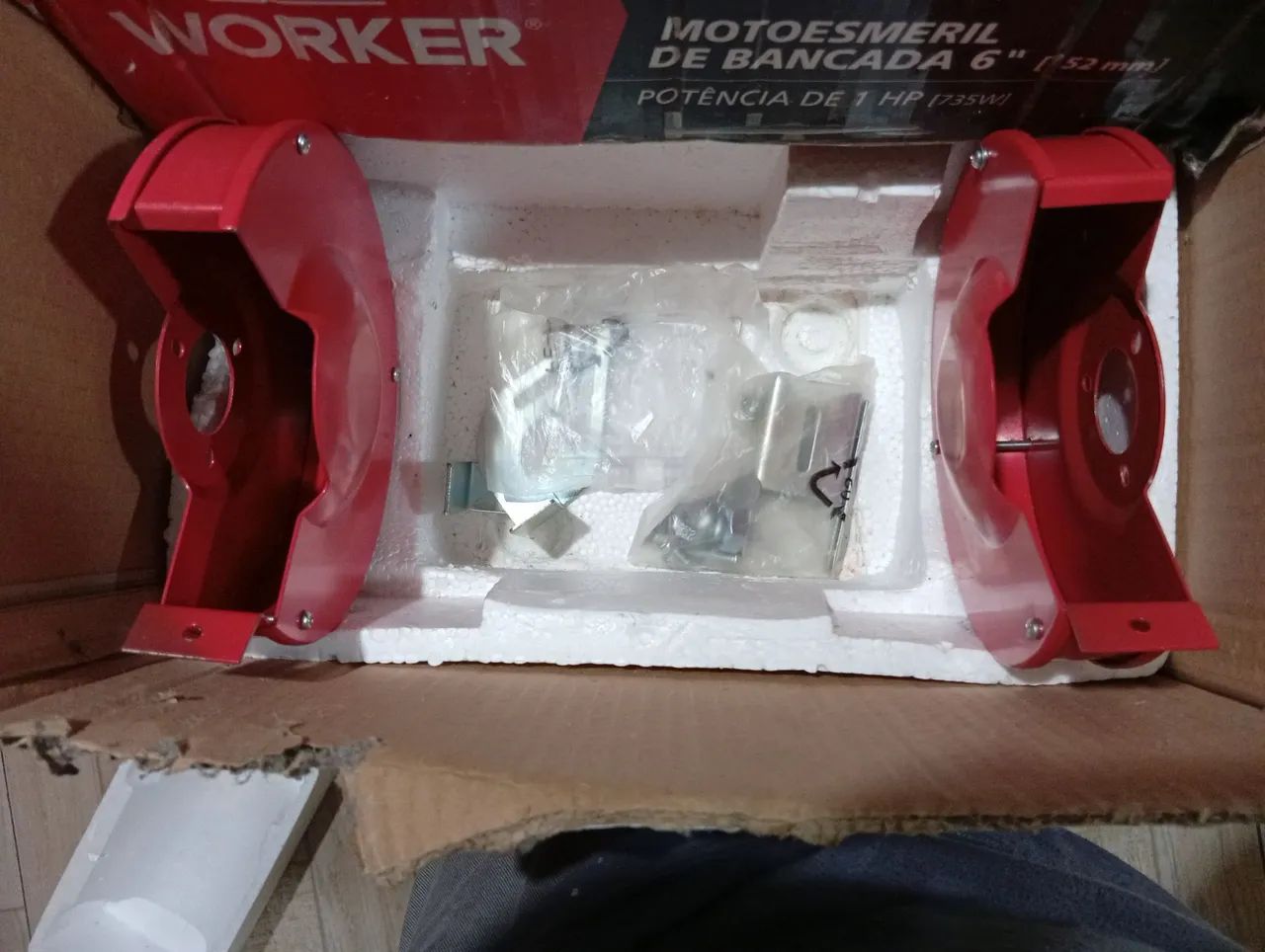 Motoesmeril monofásico Worker 1HP-735W Rebolo 6 RPM 3450 excelente  - Foto 2