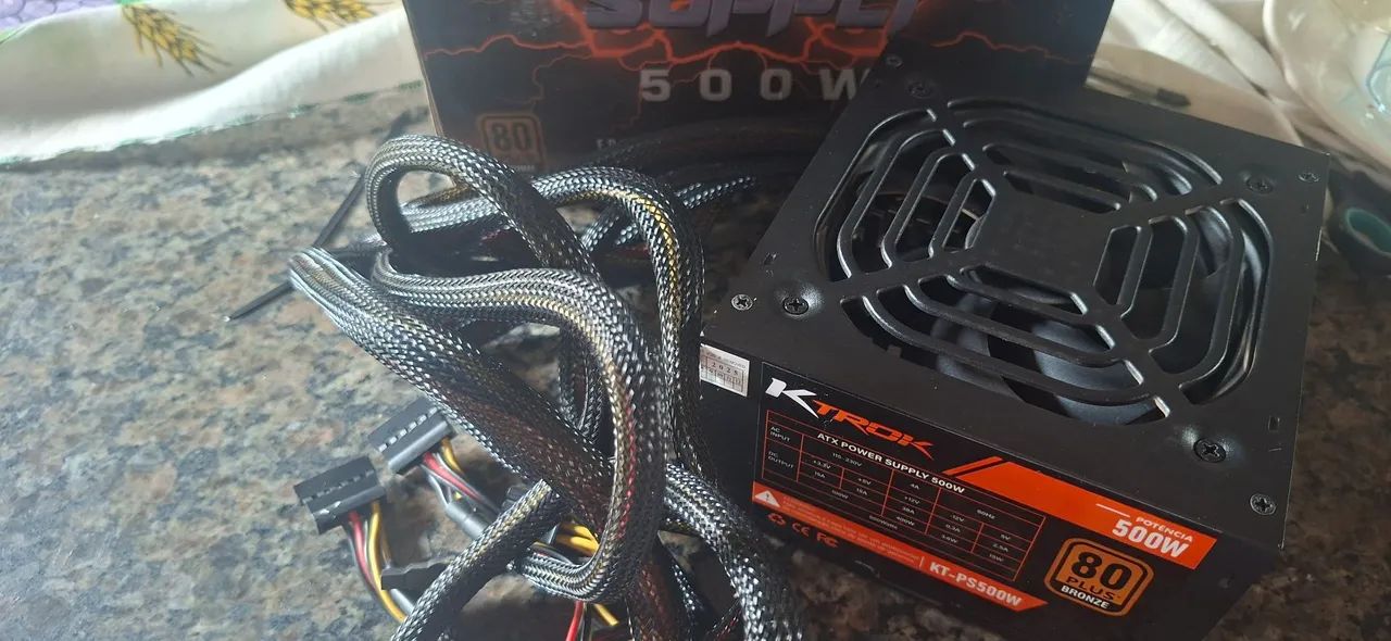 Fonte KTROK 500W 80 Plus Bronze - Pouco Uso - Funcionando Perfeitamente - Foto 2