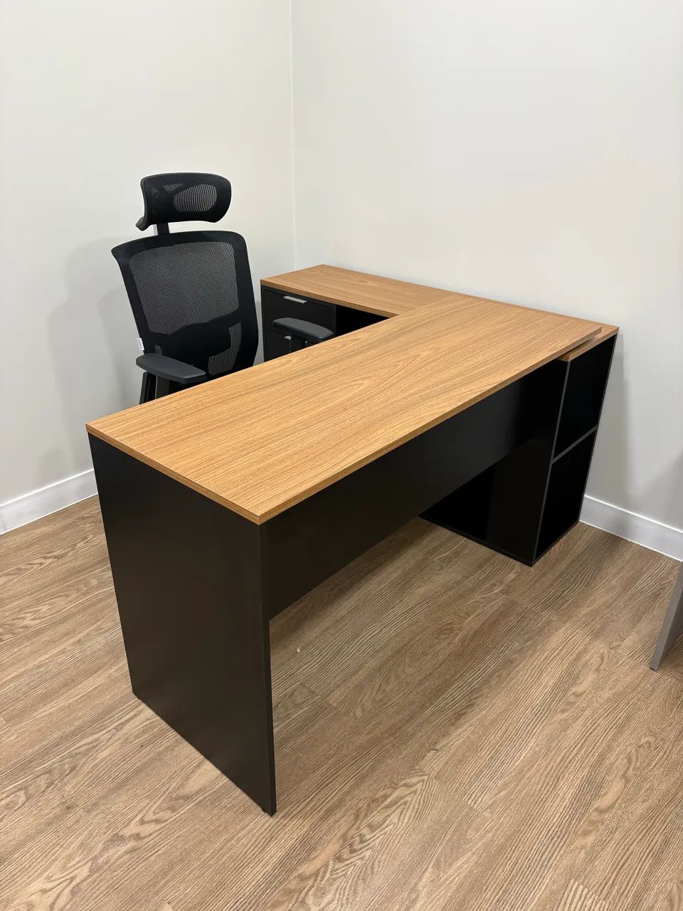 L-shaped MDF office desk. Custom-made upon order.