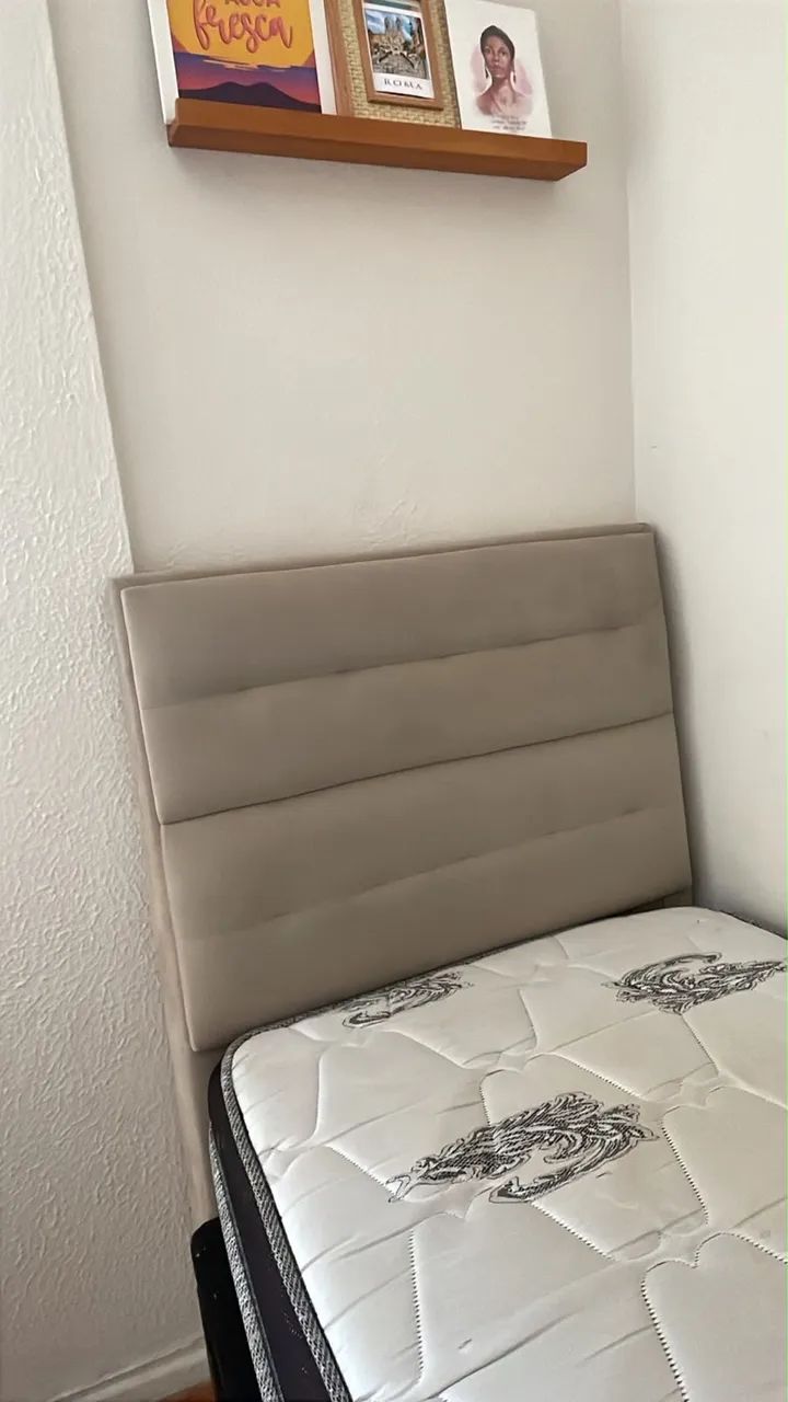 Cama completa - Box, colchão e cabeceira 
