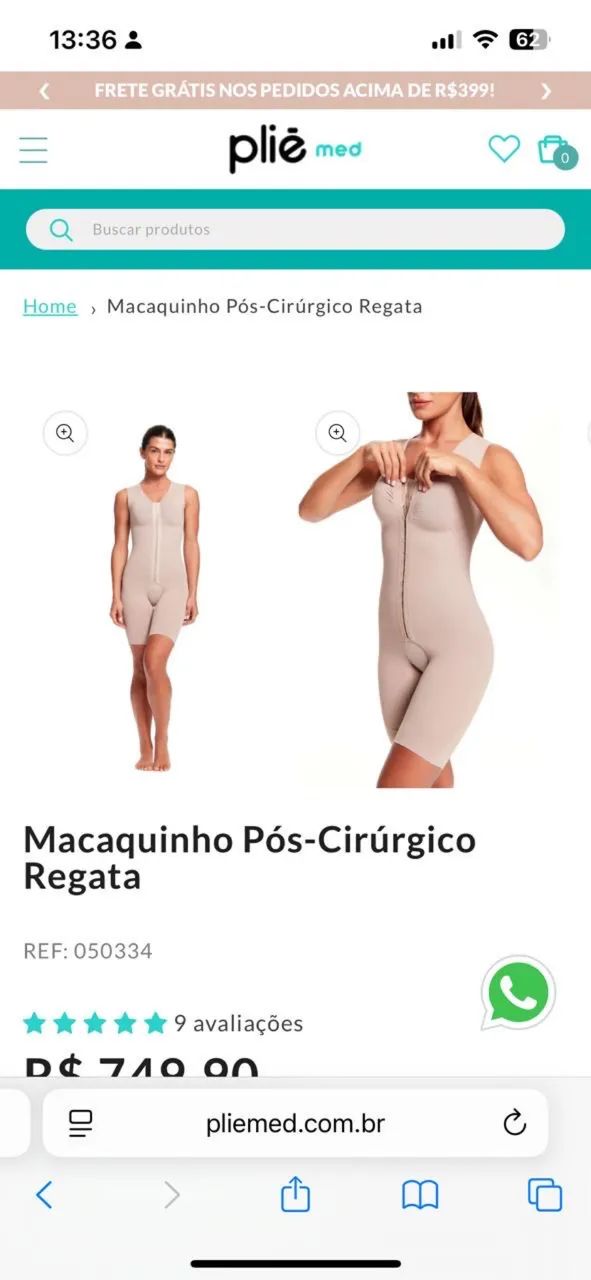 Modelador Pós-Operatório - Marca: Plie - Excelente Estado - Foto 2