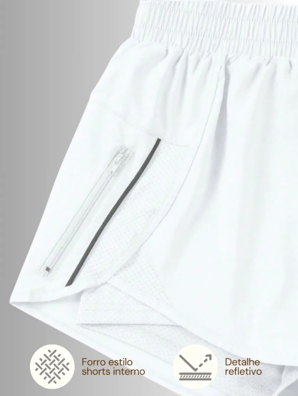 Shorts Duplo com detalhe Reflexivo - Foto 2
