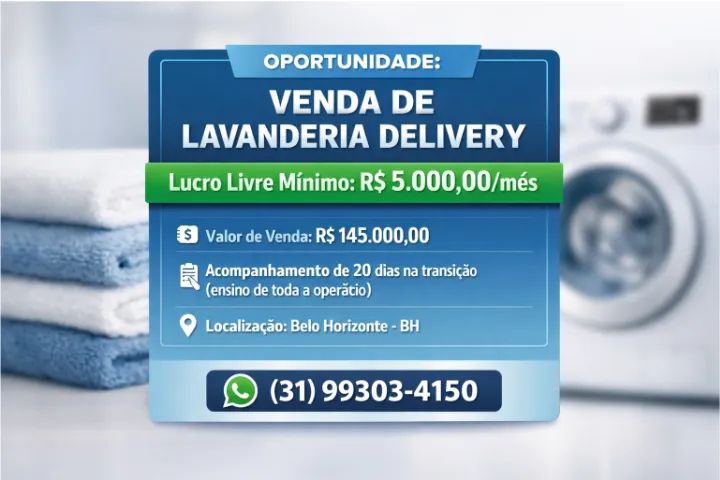 Lavanderia Delivery em Funcionamento com lucro 