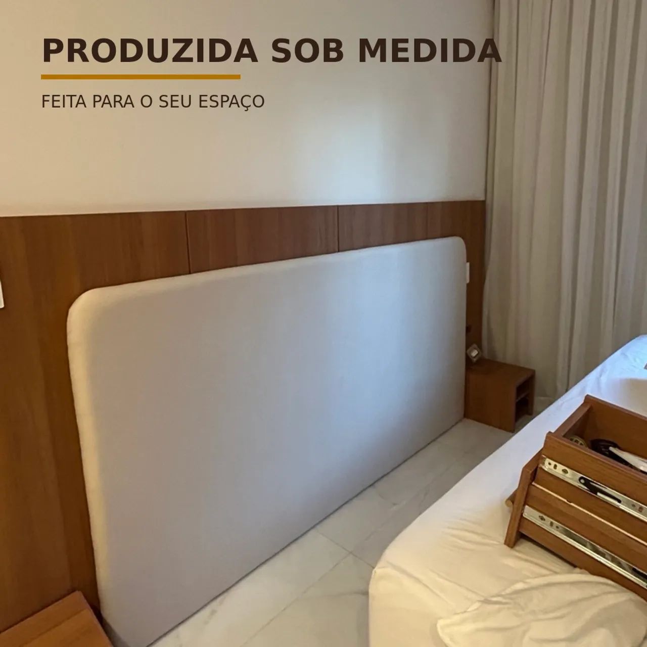 Cabeceira Estofada Premium Lisa com Cantos Boleados - Casal e Queen - Foto 3