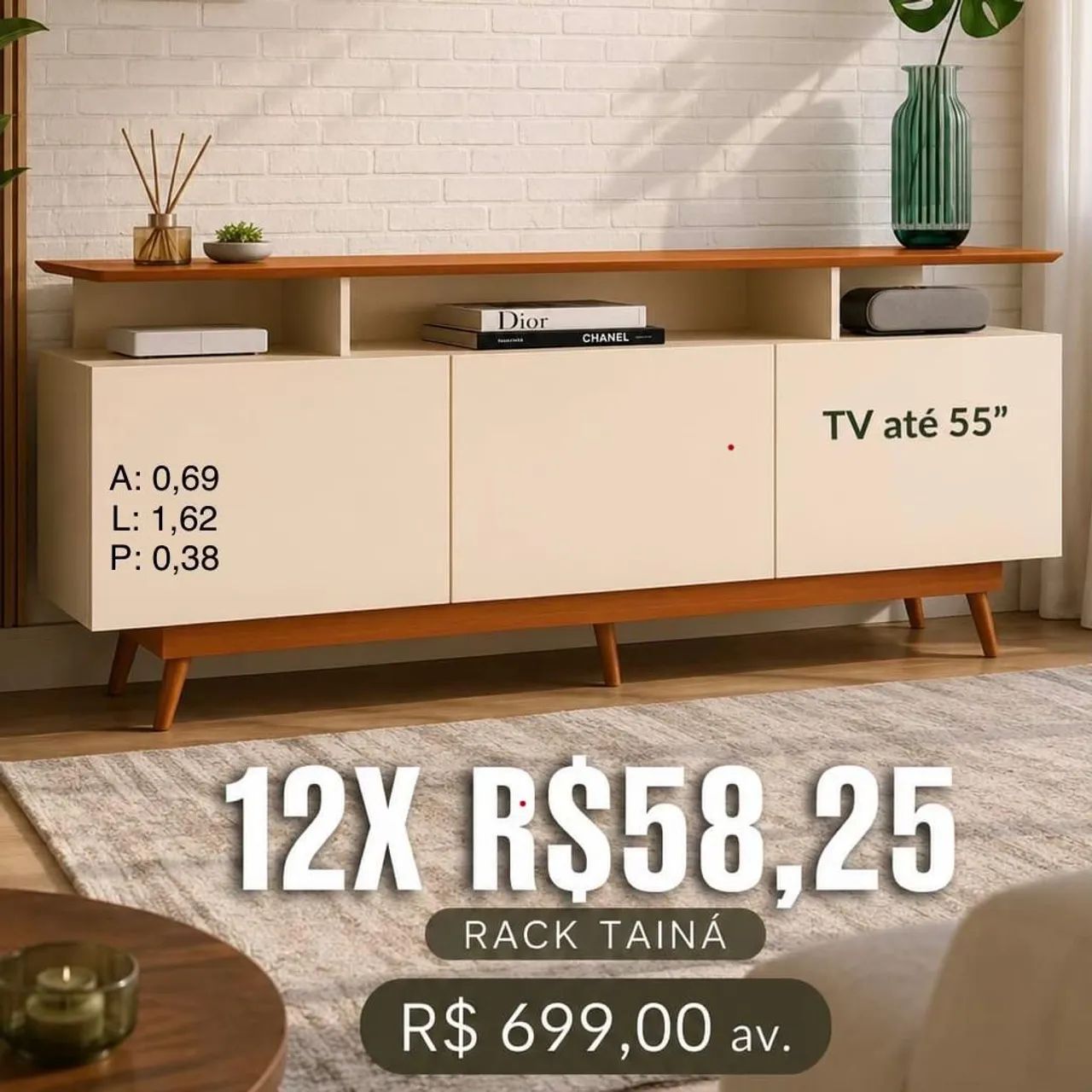 PROMOÇÃO URGENTE - Rack para Tvs de até 55 POLEGADAS 100% MDF Disponível