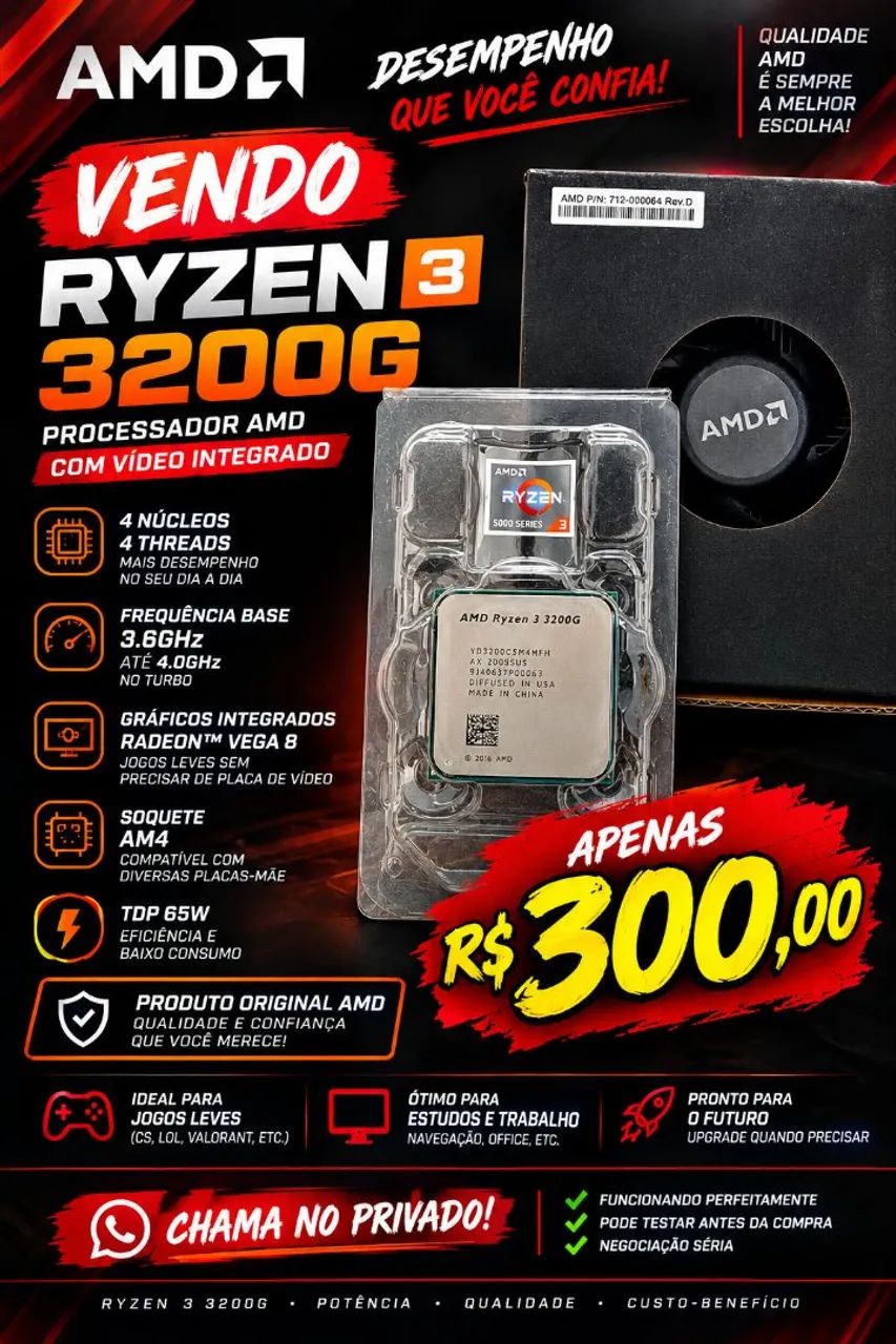 Processador AMD Ryzen 3 3200G 