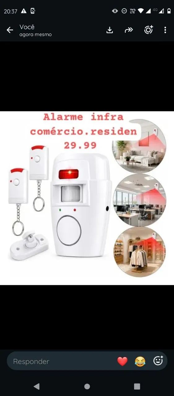 Alarme sem fio sensor 