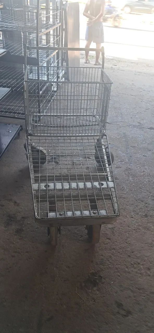 Carrinho Atacadista Prancha Plataforma Supermercado Aço - Foto 2