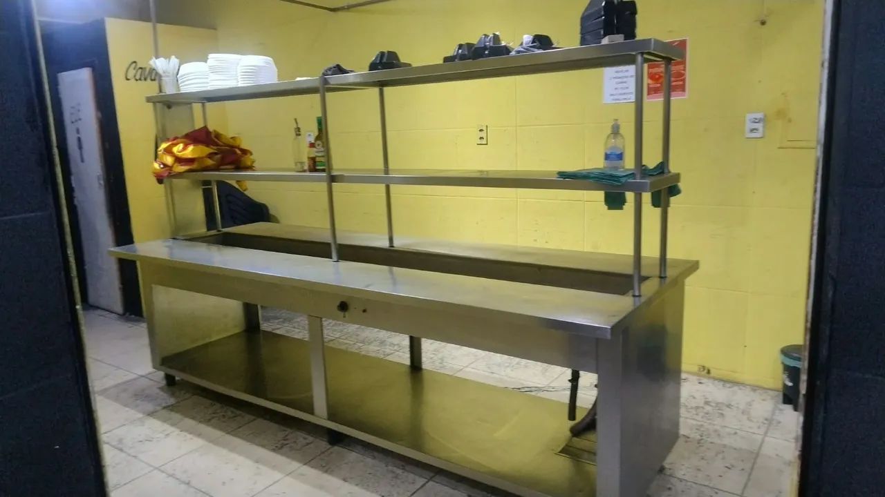 Buffet inox completo com todas as cubas  - Foto 3