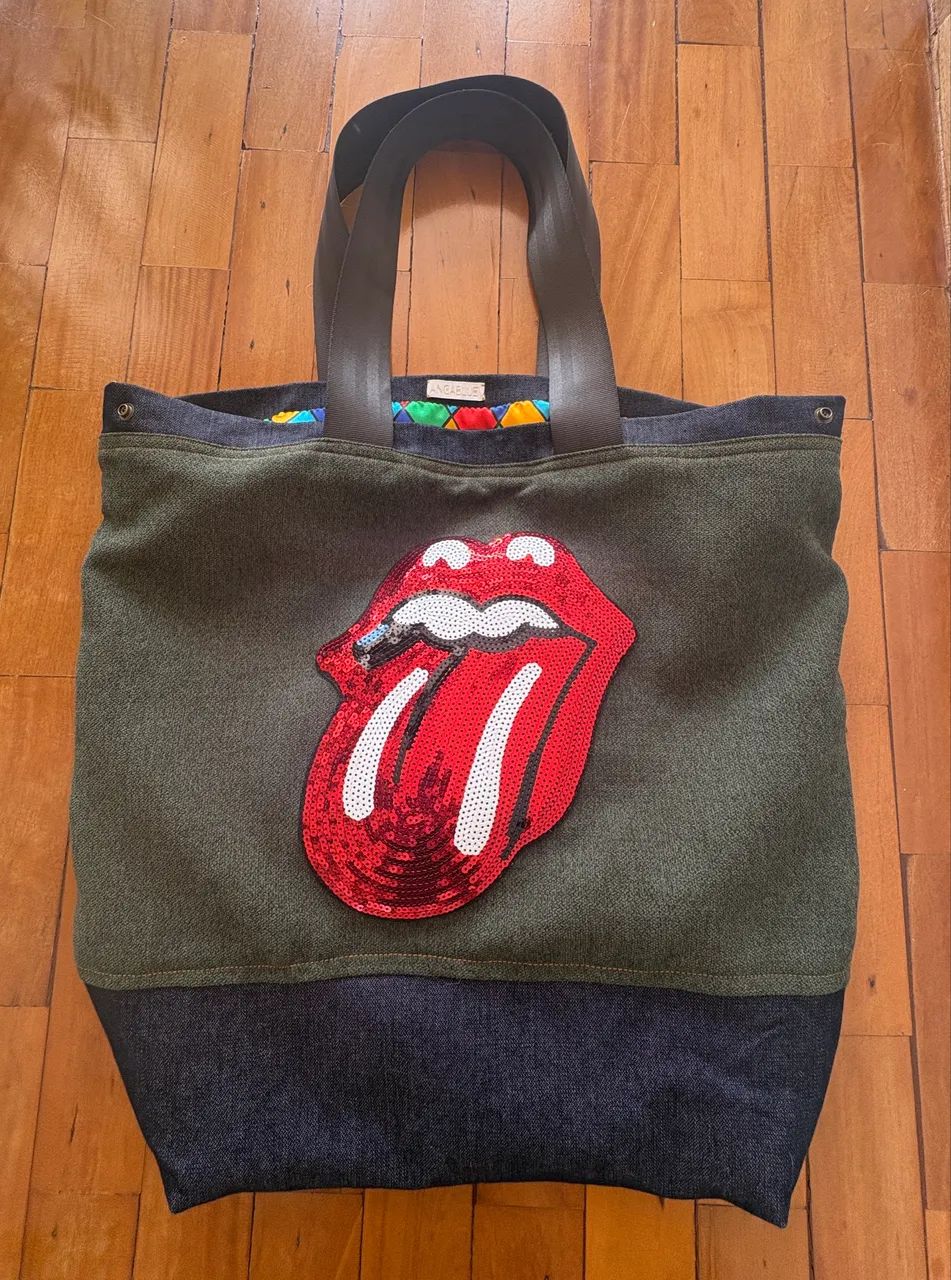 Bolsa de Ombro Verde e Azul