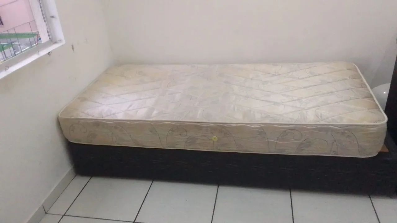 CAMA BOX + COLCHÃO SOLTEIRO